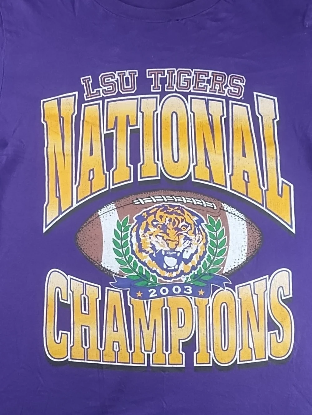LSU Tigers Purple National Champions Kids T‑Shirt - Distressed